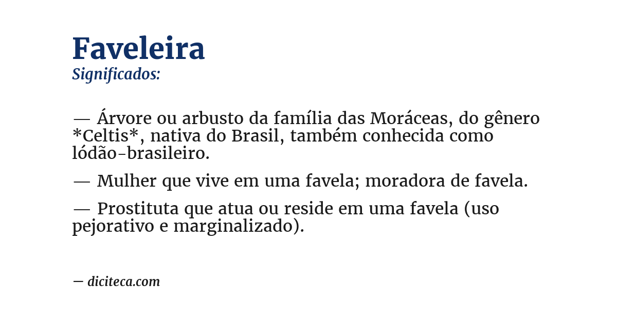 Significado de faveleira
