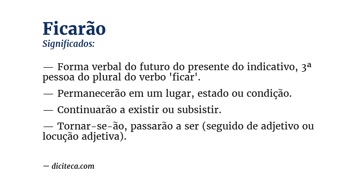 Significado de ficarão