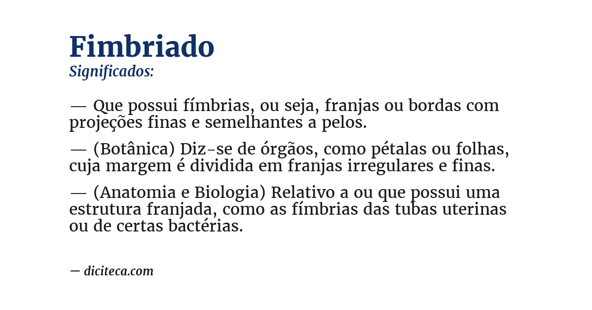 Significado de fimbriado