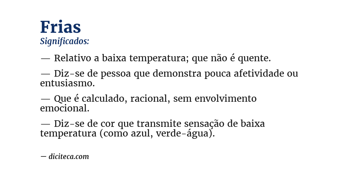 Significado de frias