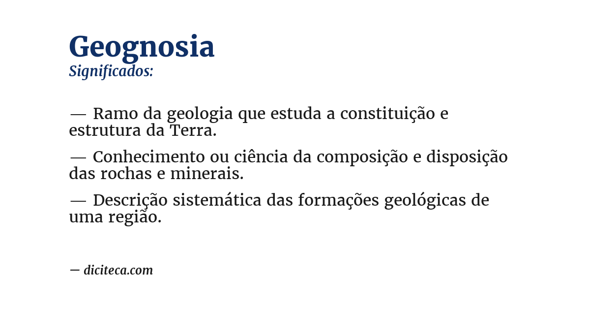 Significado de geognosia