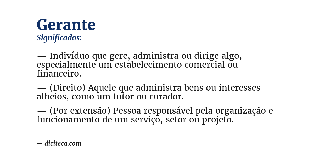 Significado de gerante