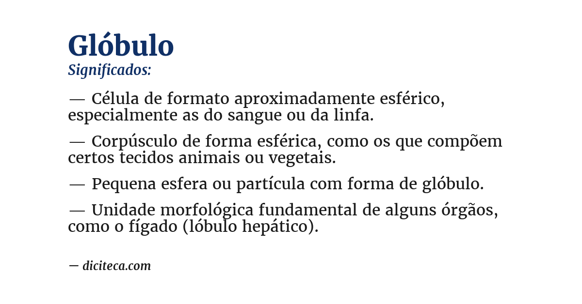 Significado de glóbulo