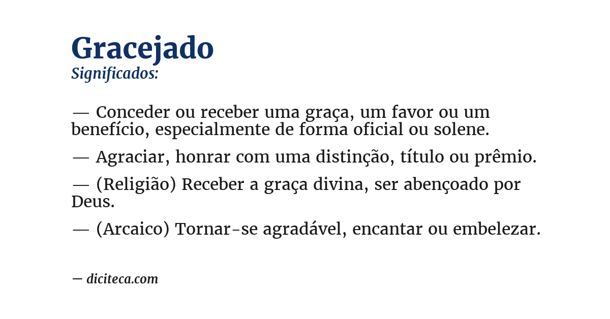 Significado de gracejado