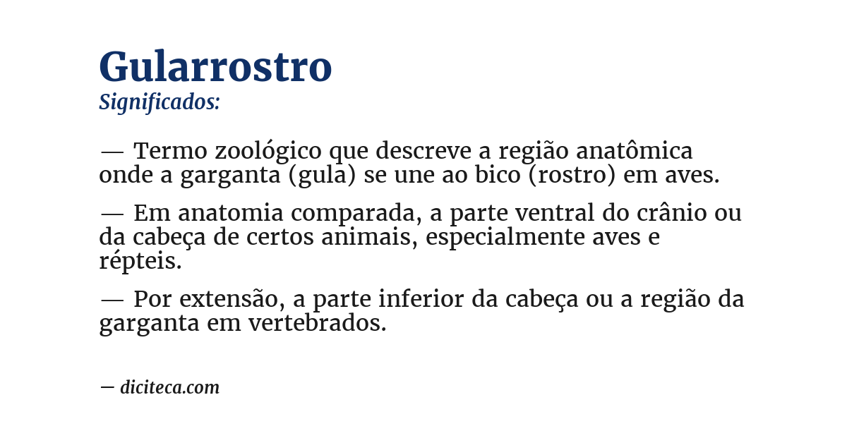 Significado de gularrostro