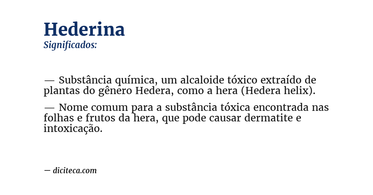 Significado de hederina