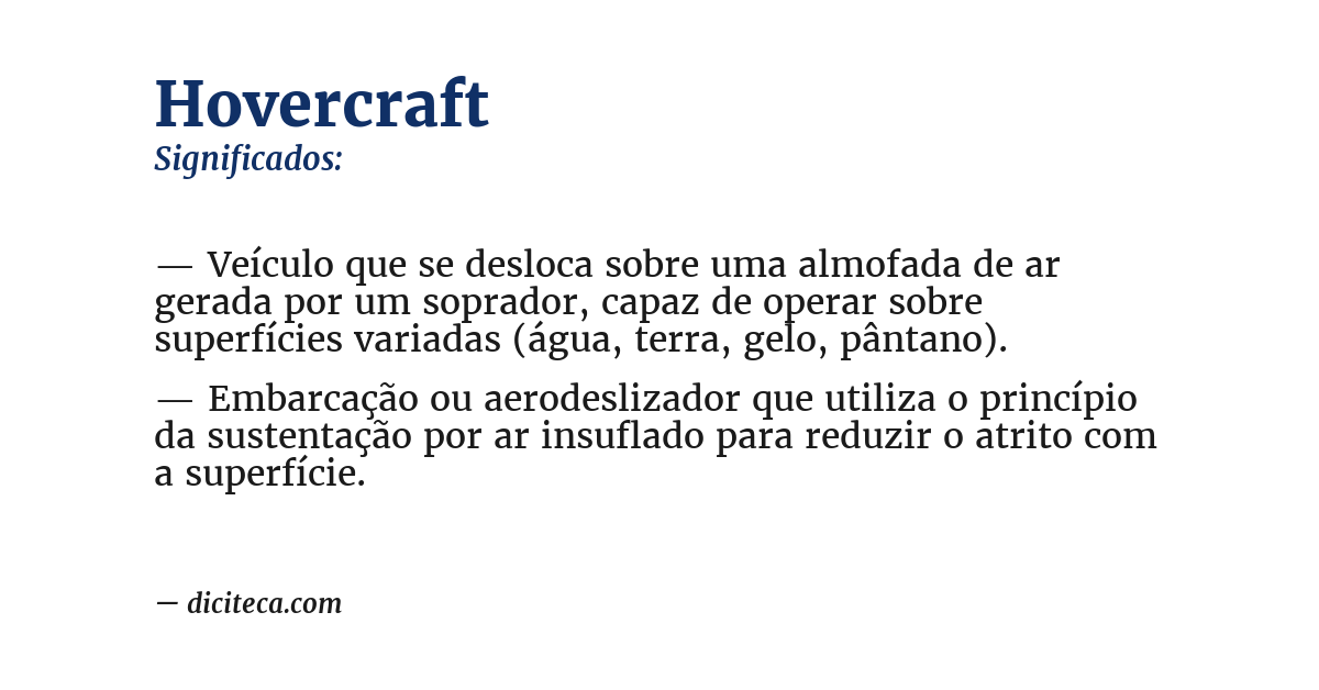 Significado de hovercraft
