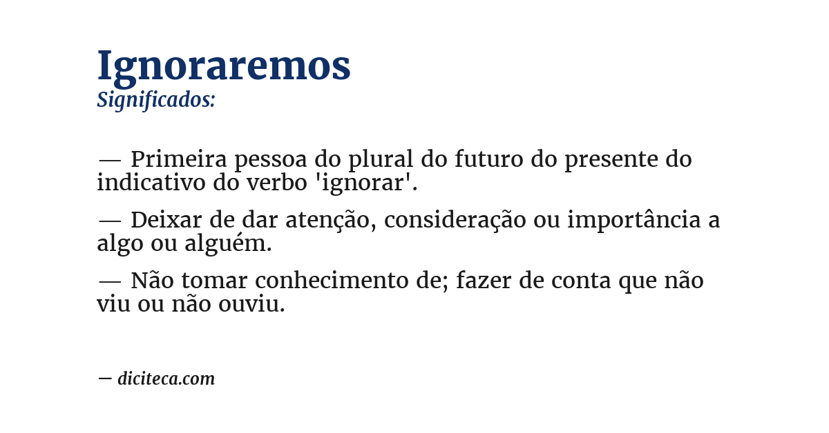 Significado de ignoraremos
