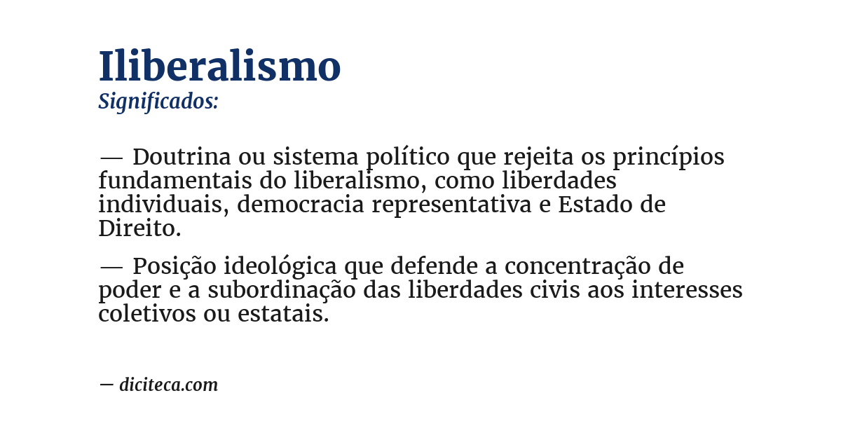 Significado de iliberalismo