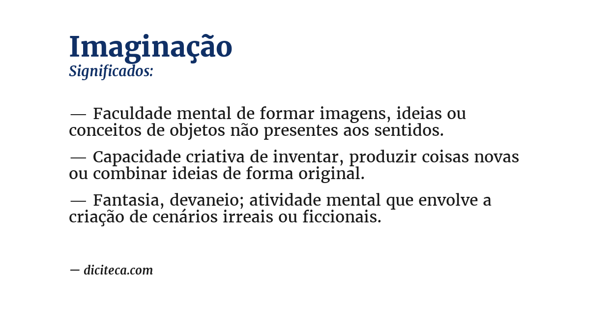 Significado de imaginação