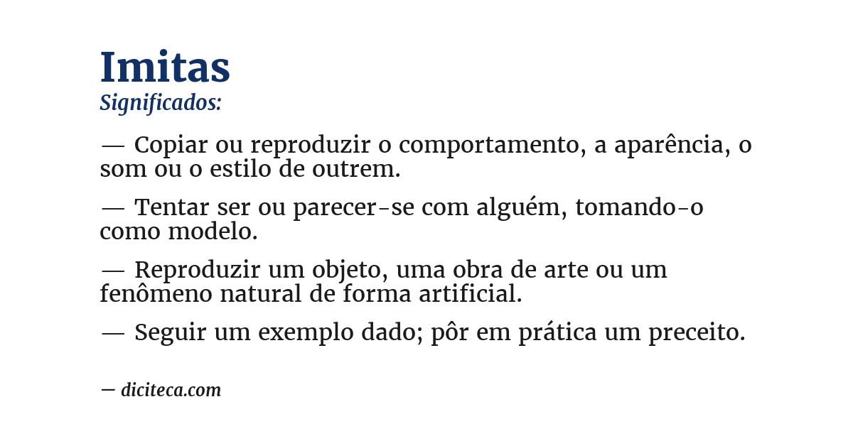 Significado de imitas