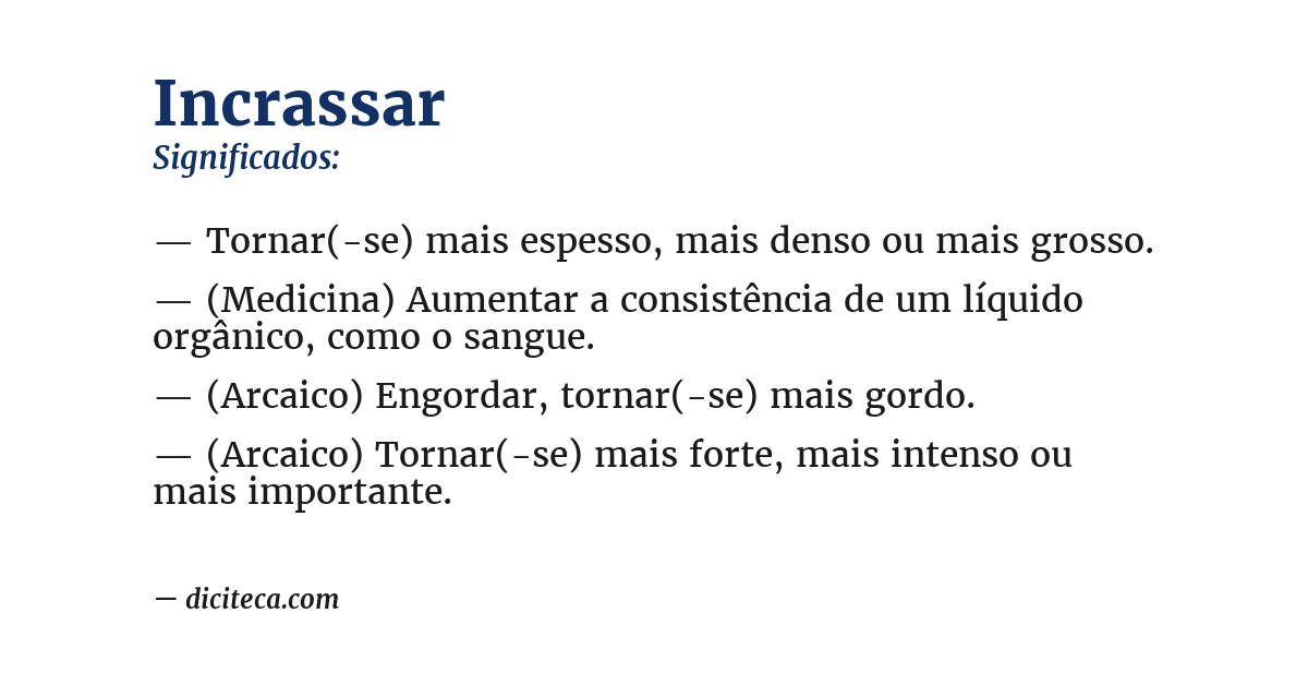 Significado de incrassar