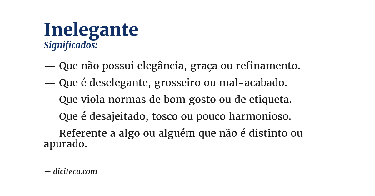 Significado de inelegante