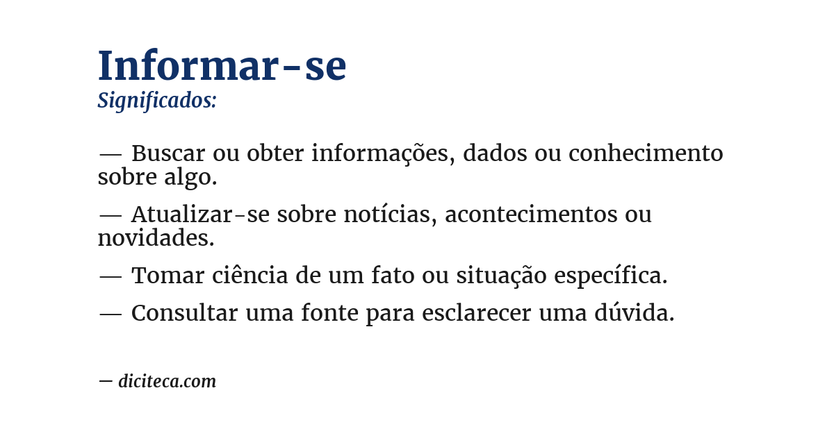 Significado de informar-se