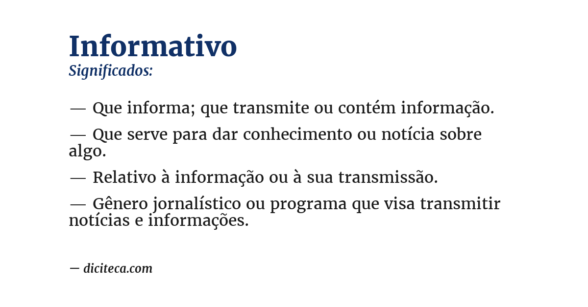 Significado de informativo