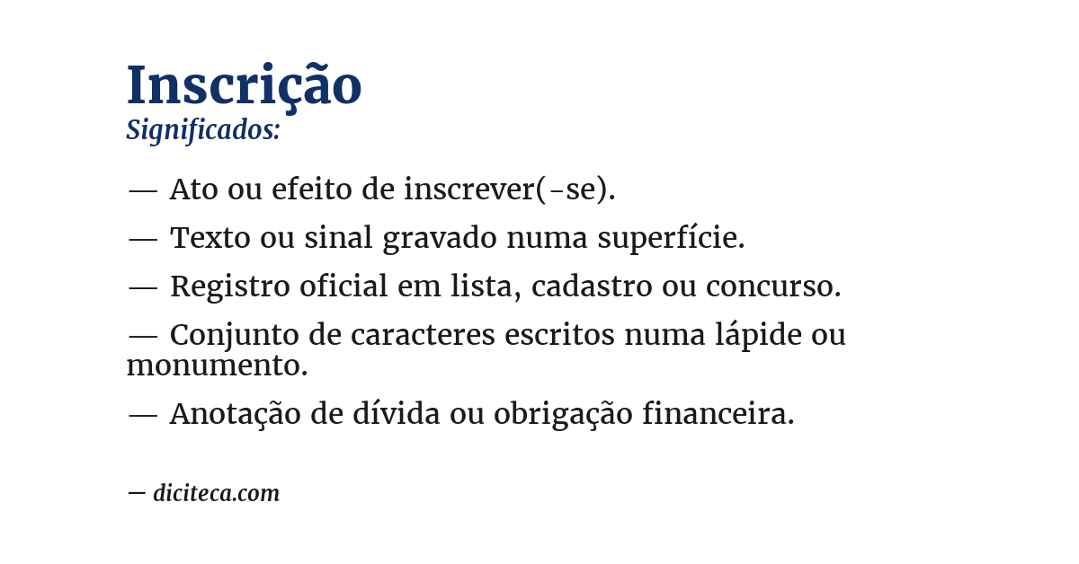 Significado de inscrição