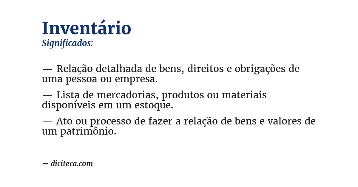 Significado de inventário