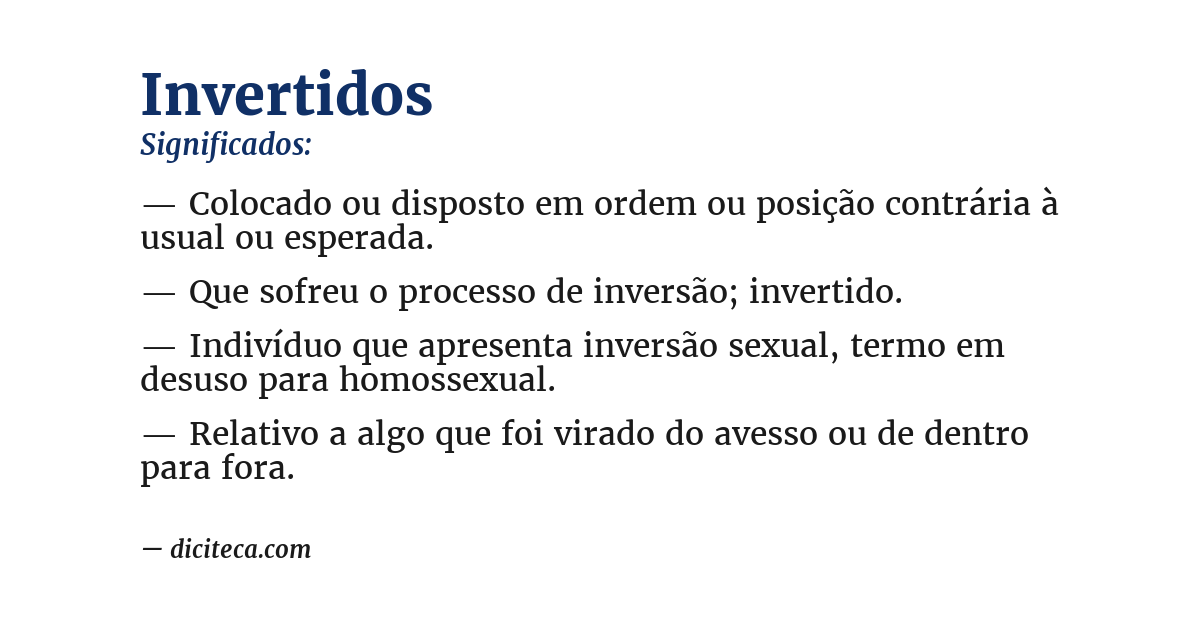 Significado de invertidos