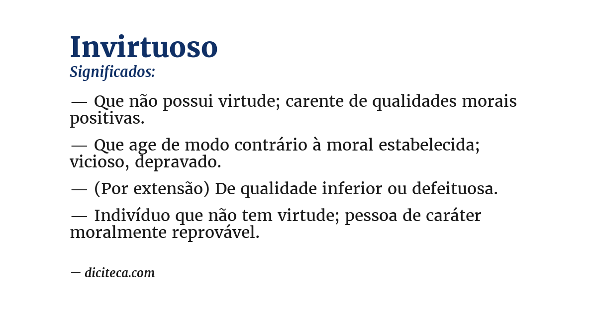 Significado de invirtuoso