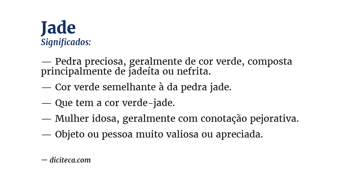 Significado de jade