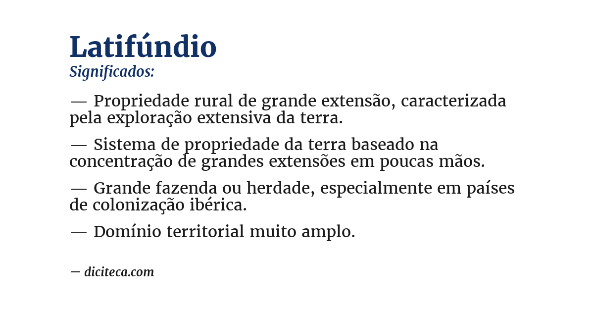 Significado de latifúndio