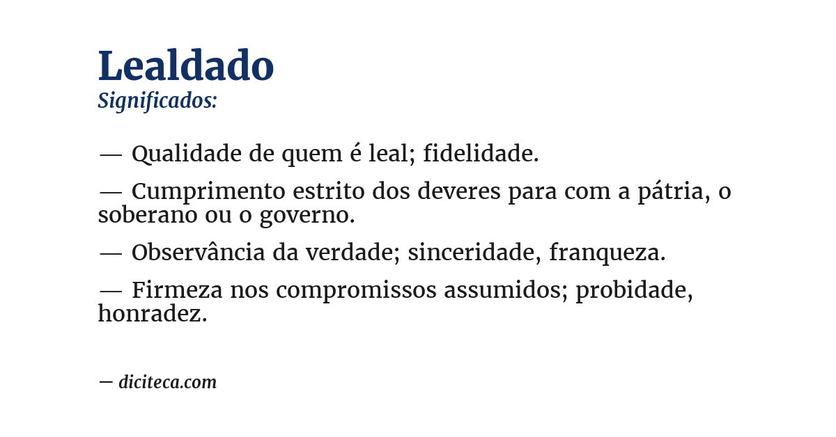 Significado de lealdado