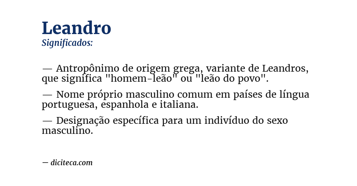 Significado de leandro