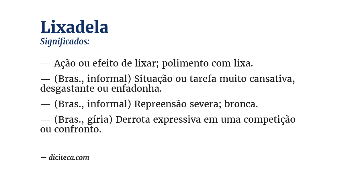 Significado de lixadela