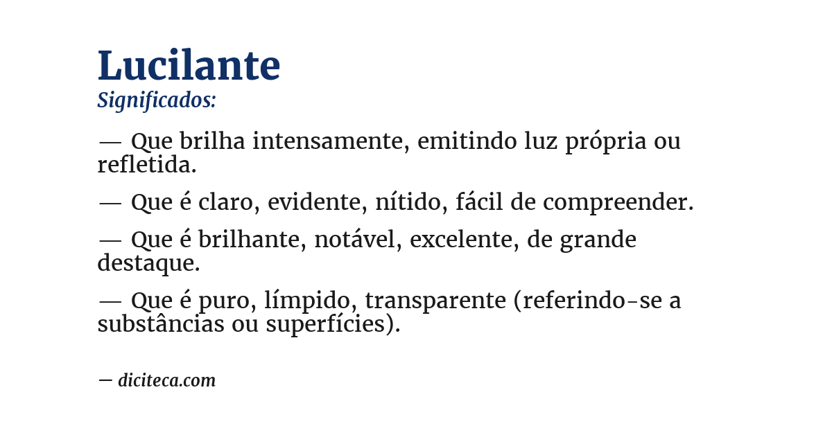 Significado de lucilante