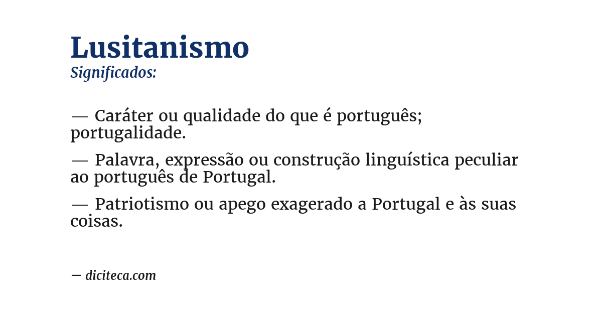 Significado de lusitanismo