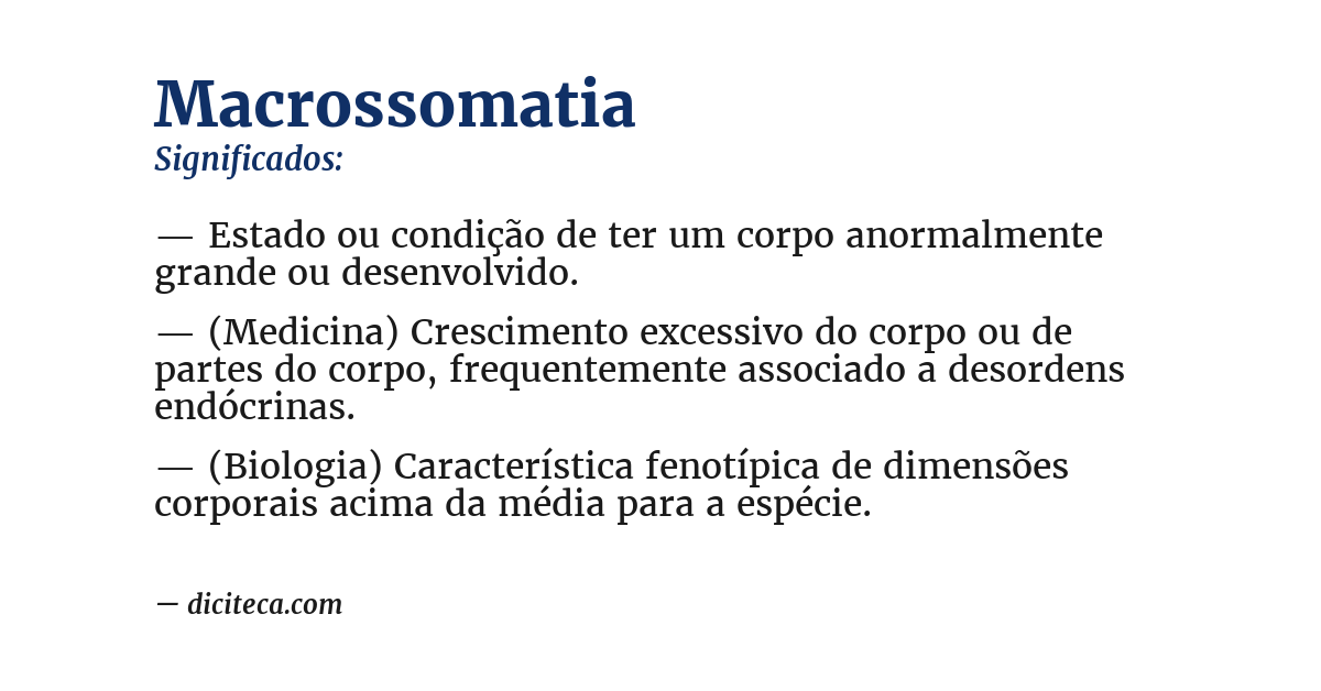 Significado de macrossomatia