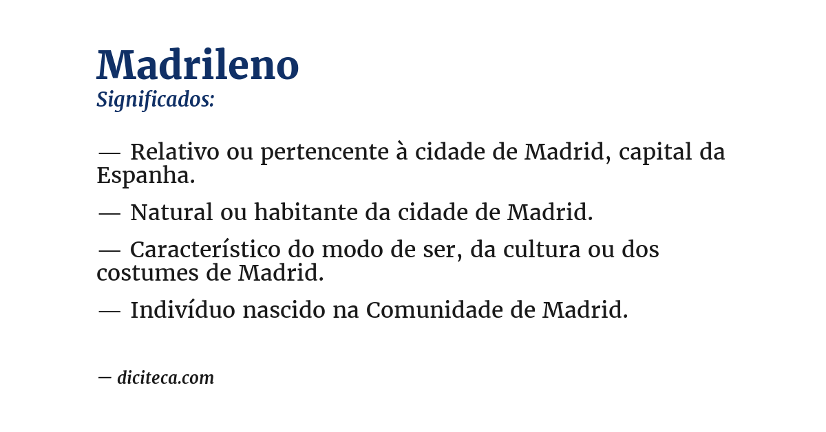 Significado de madrileno