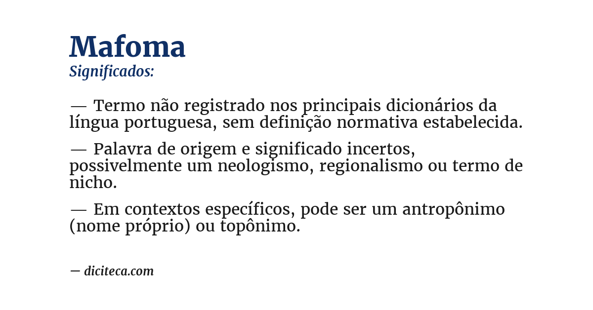 Significado de mafoma