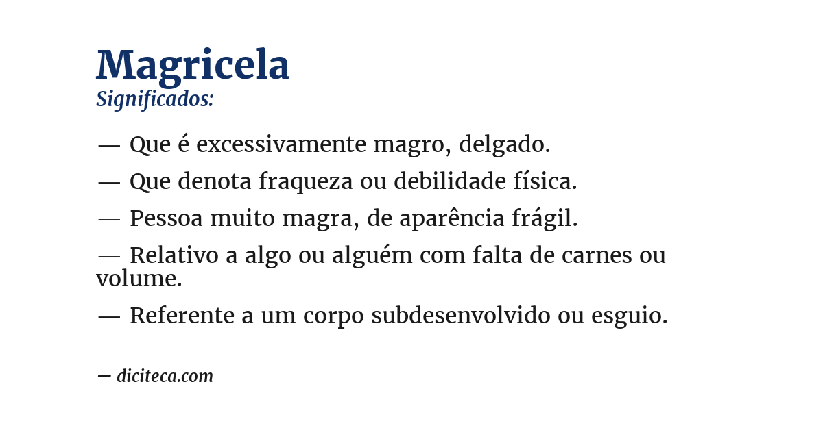 Significado de magricela