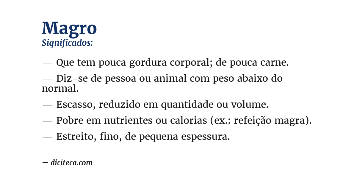 Significado de magro