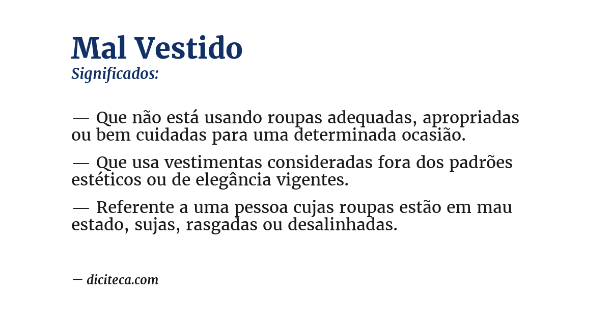 Significado de mal vestido