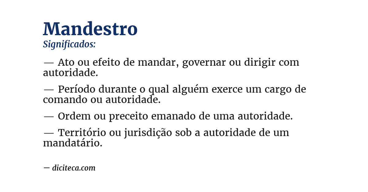 Significado de mandestro