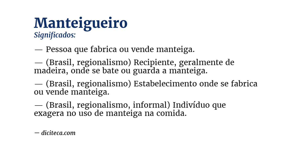 Significado de manteigueiro