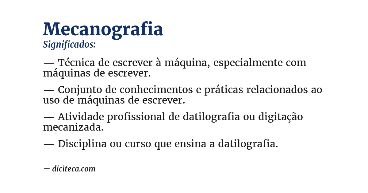 Significado de mecanografia