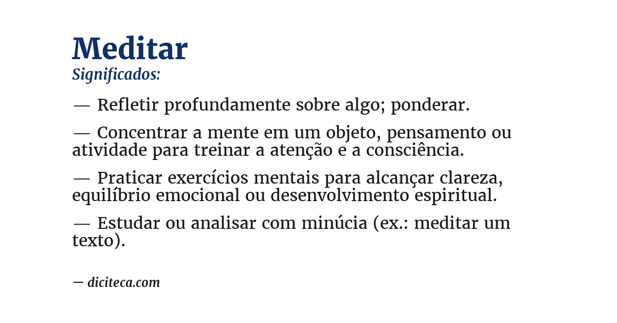 Significado de meditar