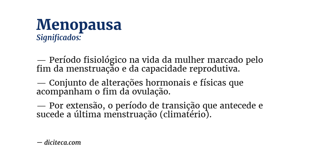 Significado de menopausa