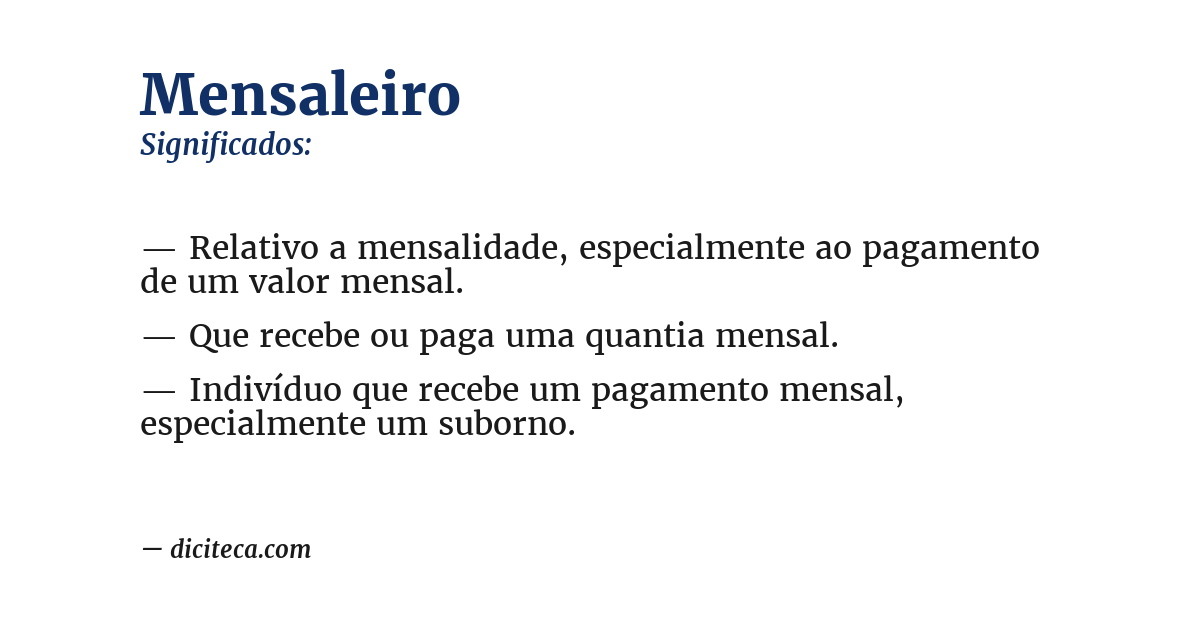 Significado de mensaleiro