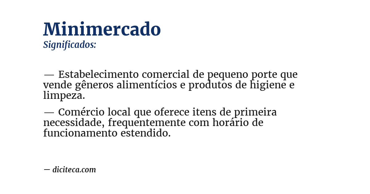 Significado de minimercado