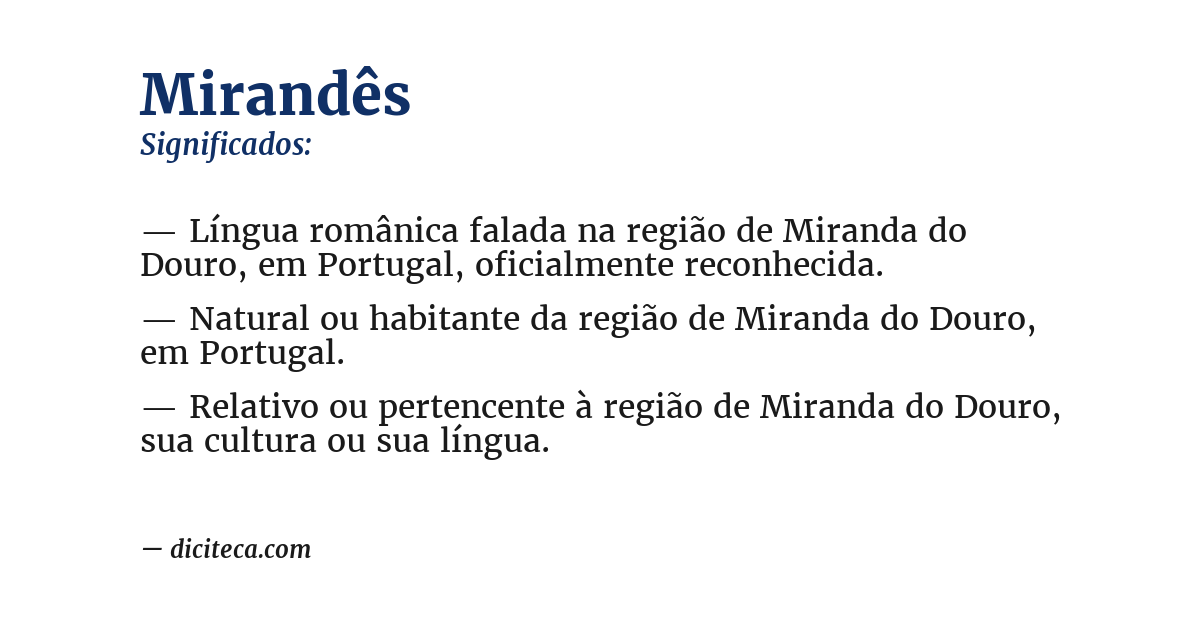 Significado de mirandês