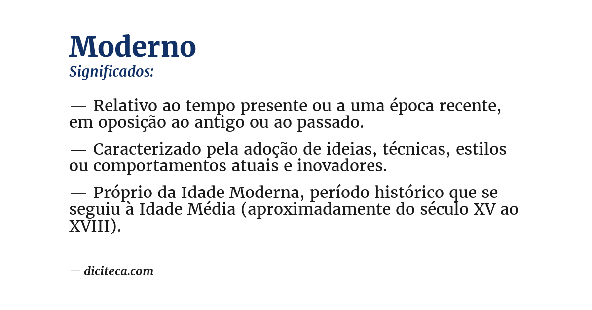 Significado de moderno