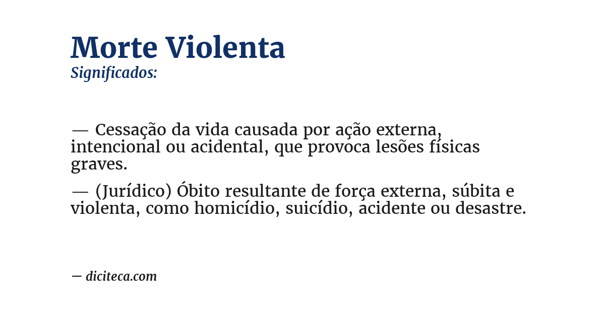 Significado de morte violenta