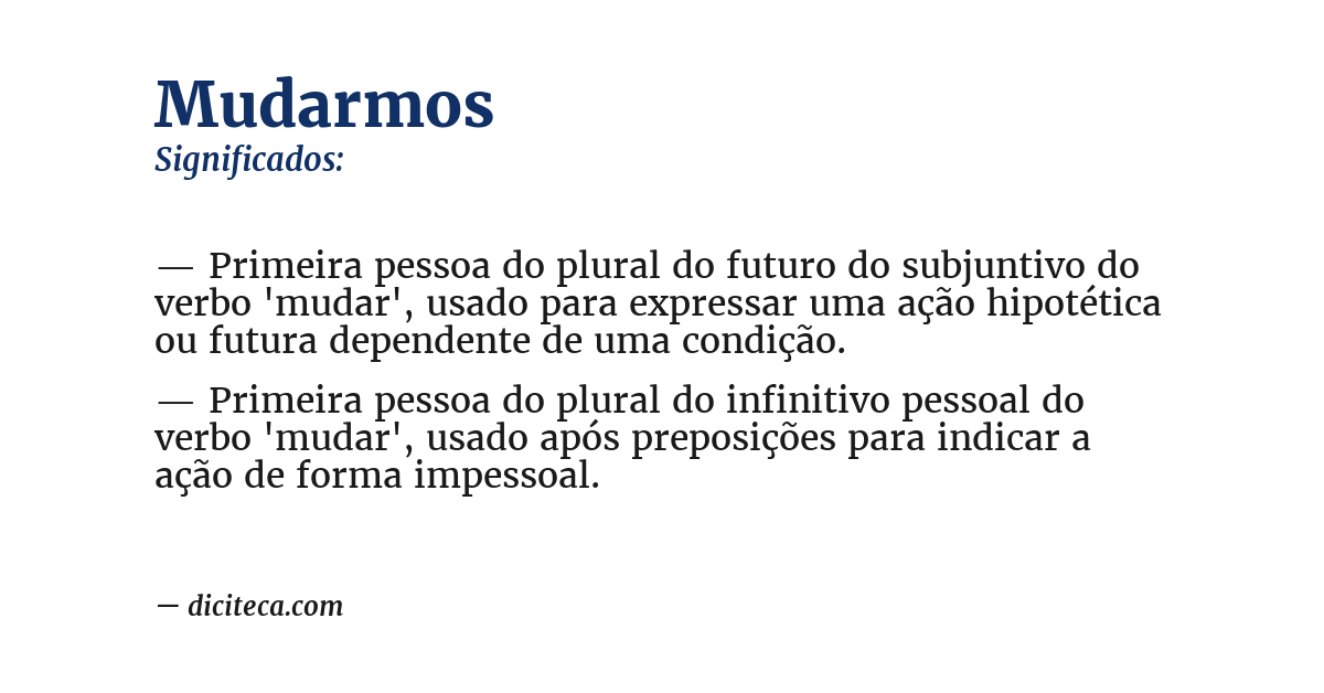 Significado de mudarmos