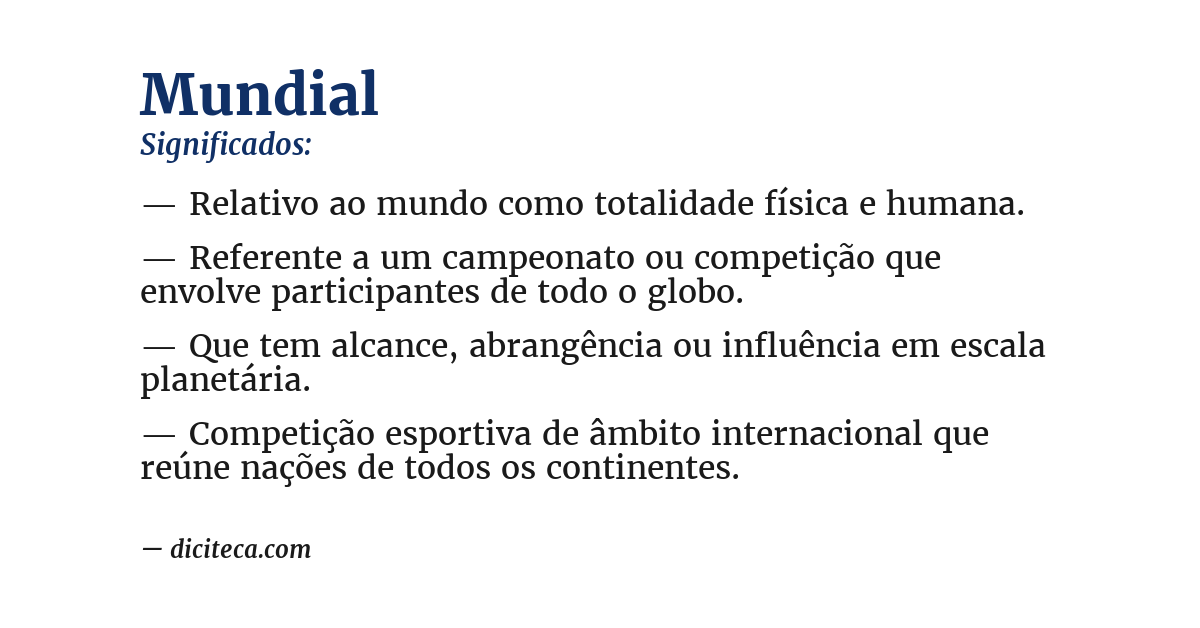 Significado de mundial