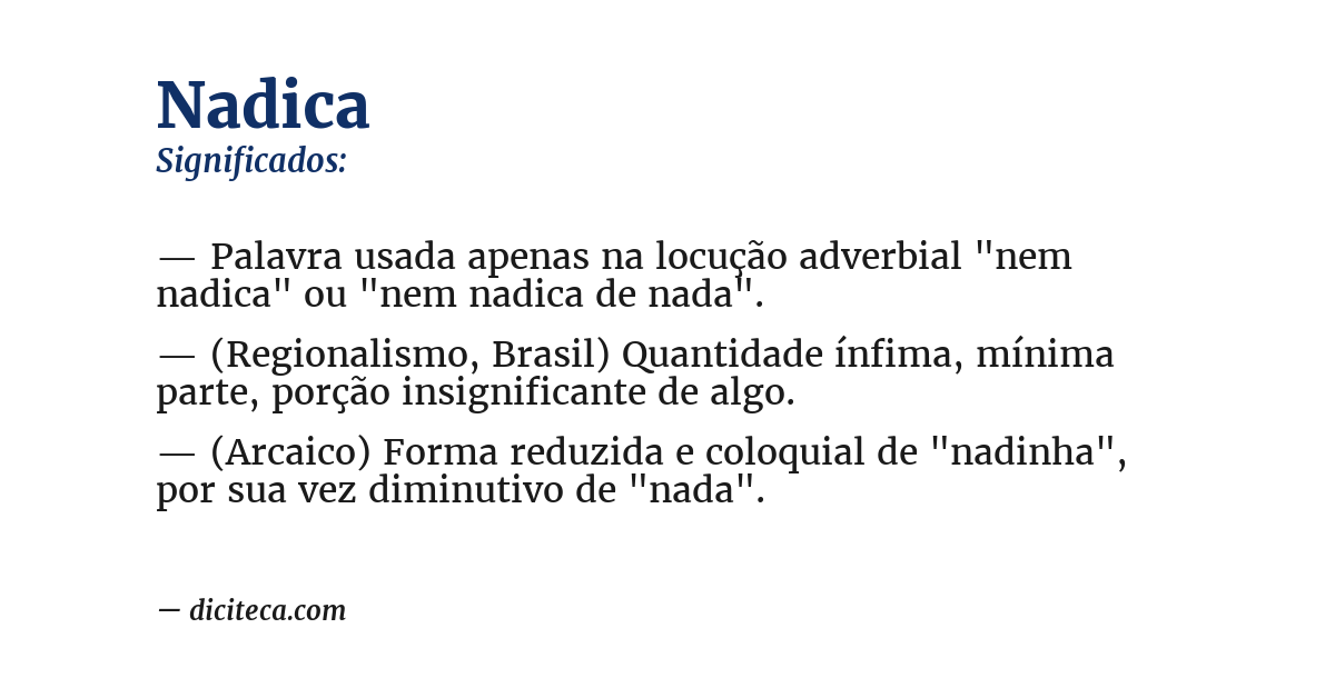 Significado de nadica