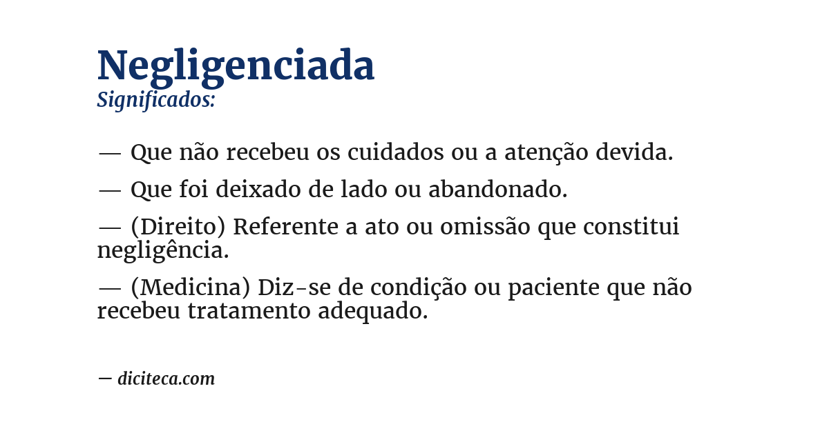 Significado de negligenciada
